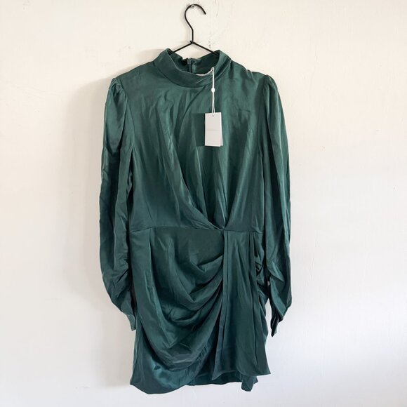 NWT Zimmermann Jade Green Silk Drape Dress US 10 - Picture 2 of 7